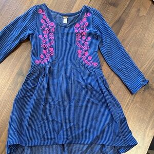 Tea Collection Navy and Fuchsia Embroidered Dress